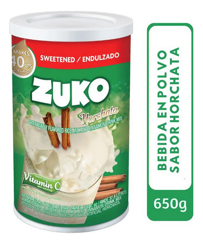 Zuko Horchata Bote 650g Rinde 100 Litros