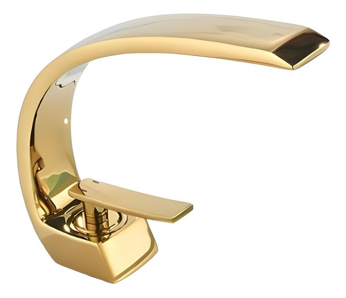 Torneira Banheiro Lavabo Monocomando Dourado Luxo Gold Acabamento Brilhante