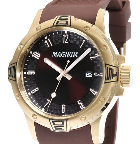 Relógio Magnum Oversized Masculino Ma34414r Dourado + Nota