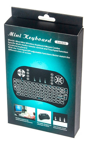 Mini Teclado Mouse Inalambrico Iluminado P/ Smart Tv Box Pro