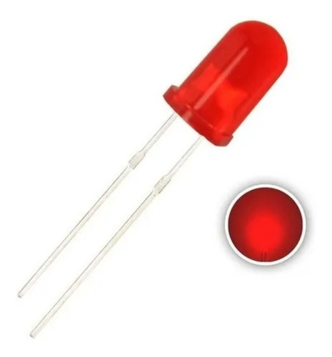 Kit Led 5mm Difuso - 1000 Vermelho