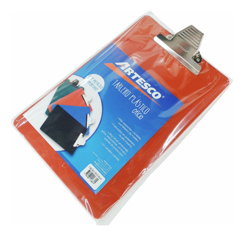Portablock Tablero Plástico Oficio Color Rojo
