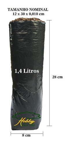 Imagem 1 de 10 de Saquinho Saco Plástico Para Mudas - 12 X 30 X 0,10 - 100 Ud