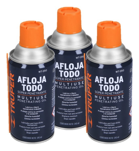 Aflojatodo X 3 Unidades Multiusos En Aerosol, 345ml Truper