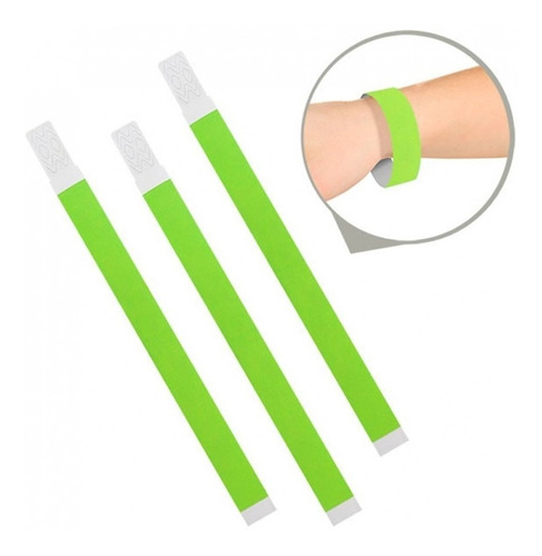 Pulseira Tyvek 1000 Unidades Verde Fluorescente