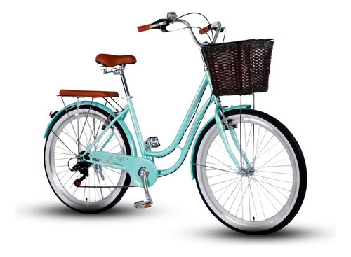 Bicicleta Jafi Lady Lavender Vintage De Mujer 7v Aro 26 Color Verde