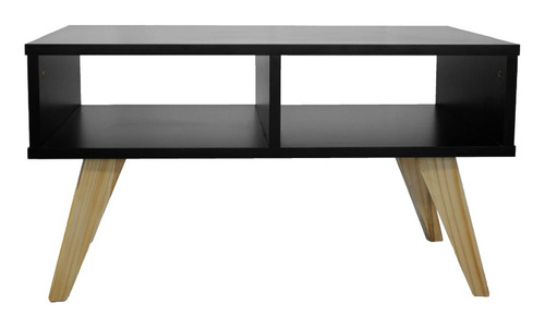 Mesa Sillon Ratona Moderna Madera Nordica Negra Para Living