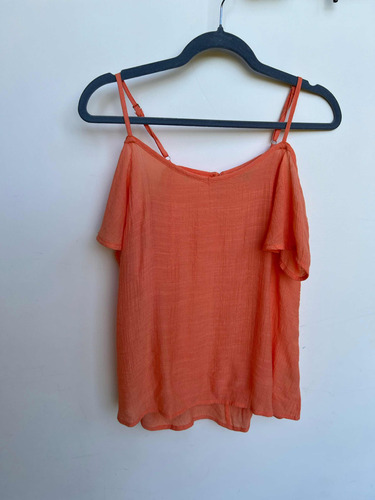 Blusa Hombros Descubiertos Color Naranja Coral