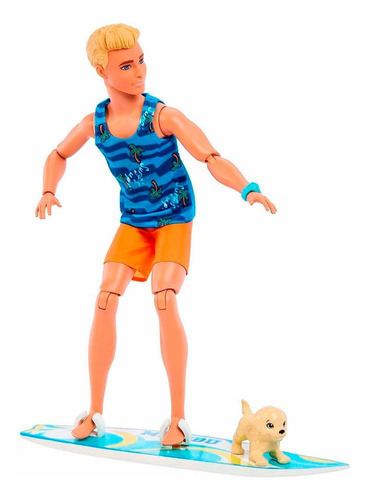 Muñeca Ken Surf Day de moda y belleza de Barbie, Mattel