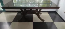 Comprar Mesa De Comedor 8 Puestos  Madera Caoba Y Vidrio En El Tope
