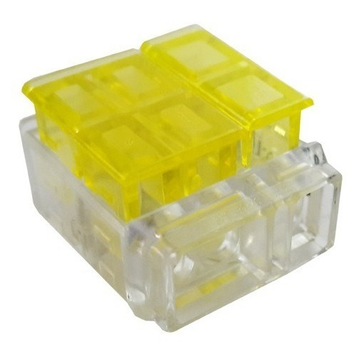 Conector Bornera De Conexión Rápida 3 Pin Para Exterior Color Amarillo