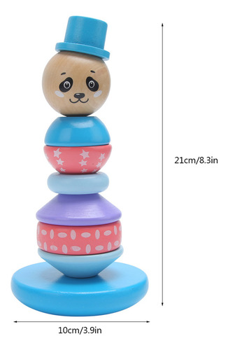 Torre Apilable De Madera Para Niños, Bonito Animal Educativo
