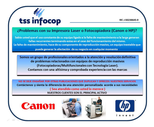 Imagen 6 de 12 de Servicio Técnico Y Reparación Impresoras Laser Hp Y Canon
