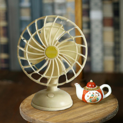 1:12 Casa De Muñecas Ventilador Eléctrico Usb Amarillo