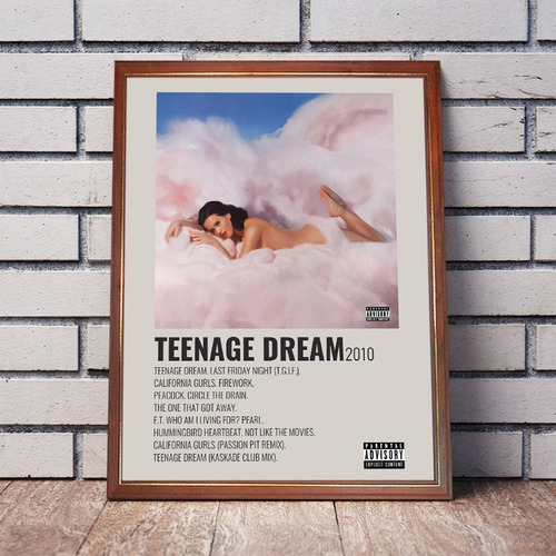 Katy Perry Poster Album Teenage Dream En Cuadro Para Colgar