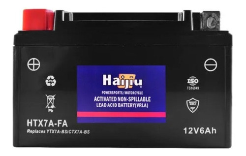 Bateria Moto Haijiu Htx7a-fa Gel Ytx7a-bs Original Rider ®