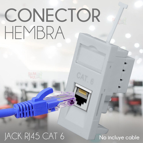 Roseta Jack Rj45 Red Cat 6 Ethernet 8 Hilos Caja Utp 1 Pz