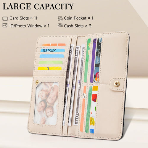 Vimuti Cartera Ultradelgada Para Mujer Cartera De Cuero Con