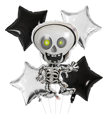 Set Globos Cumpleaños Fiesta Esqueleto Halloween