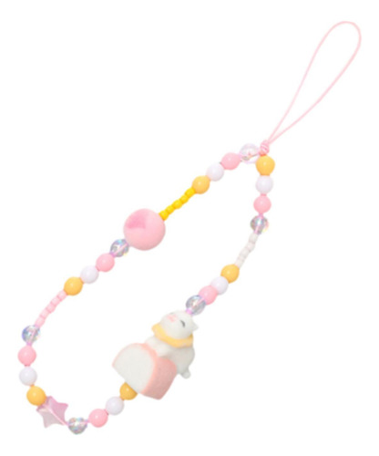 Pulseira De Telefone Com Contas, Desenho Animado, Amarelo