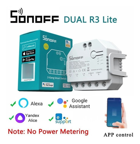 5 X Sonoff Interruptor Wifi 2ch Canais Dual R3 Lite