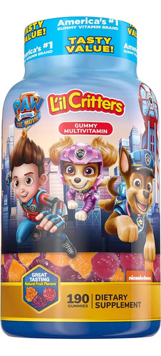 Multivitaminico Niños Lil Critters 190 Gomitas Paw Patrol