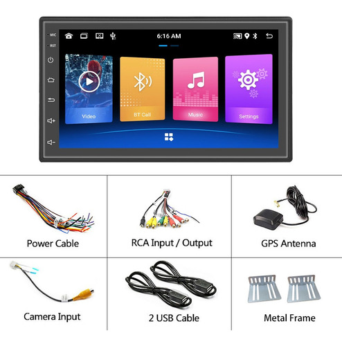 Reproductor Mp5 2din De 7in Android 10.0 2+32g Wifi P/auto
