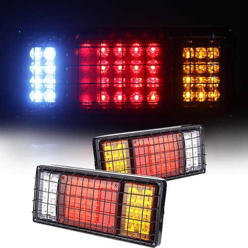 Par Farol Trasero 34 Led Universal Camión Carro Metálico