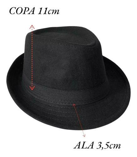 Sombrero Fedora Tango Gardelito Chambergo Fieltro 24045 Negro 57-59 Unico 24045
