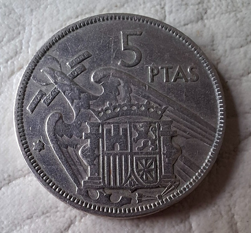 Moneda España 5 Pesetas 1957. Estrella Sin Número. Cotizada (Usado)