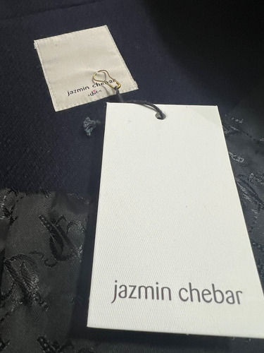 Tapado Jaime Azul Marino - Lana + Cuero Negro Jazmin Chebar