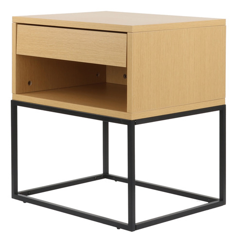 Mesita De Noche Minimalista Con Cajón Acabado Mate Color Mar