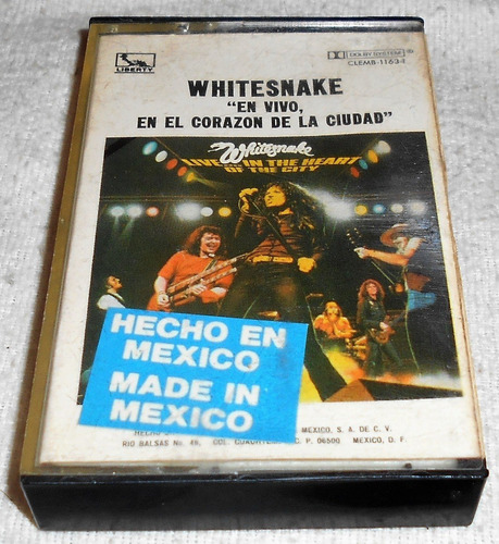 Cassette Whitesnake / En Vivo En El Corazón De La Ciudad