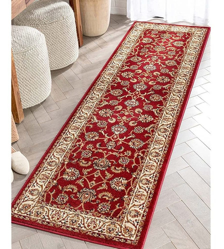 Noble Sarouk Rojo Persa Floral Oriental Formal Alfombra Trad