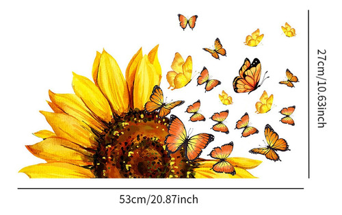 Pegatinas De Pared Con Forma De Mariposa Y Girasol, Para