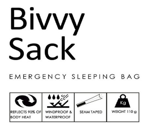 Imagen 6 de 7 de Saco Vivac Supervivencia Black Rock Emergencia Bolsa Dormir