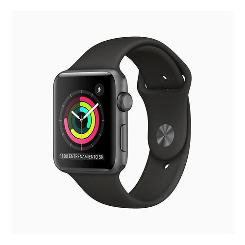 Imagen 1 de 6 de Apple Watch  Series 3 (GPS) - Caja de aluminio gris espacial de 42 mm - Correa deportiva negro