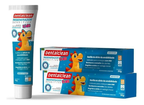 2x Gel Dental Regenerador Sensitive Kids - 50g - Dentalclean