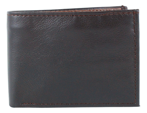 Cartera Hombre Piel Cierre Interno Grabado Láser Chocolate