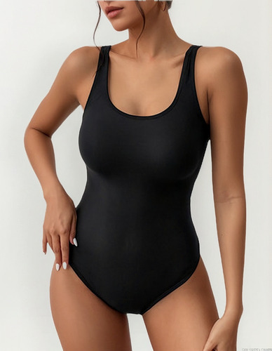 El Traje De Baño De Una Pieza Sólido Casual De Moda For