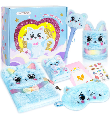 Set De Regalo De Peluche Yoytoo Cat Con Diario Secreto Para