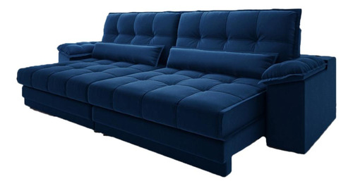 Sofá Com Usb Retrátil E Reclinável Colosso 2,90m Cor Azul-marinho