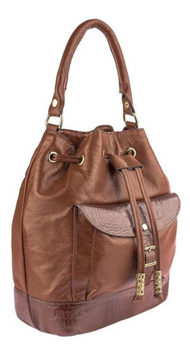 Bolsa Saco De Couro Natasha Cor Whisky
