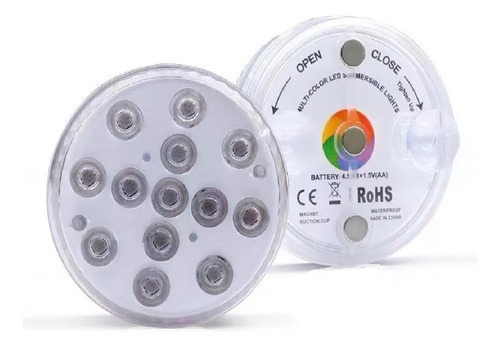 Led Piscina Submersível 4pc 13led Controle Remoto Spot