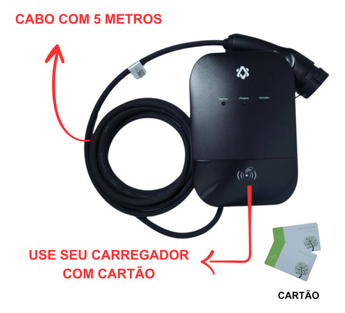 Carregador Carro Elétrico Byd Gwm Wallbox 32a 7,6kw Tipo 2