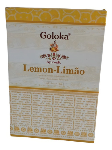 Incenso Goloka Lemon / Limão Massala 1 Cx C/12 15g