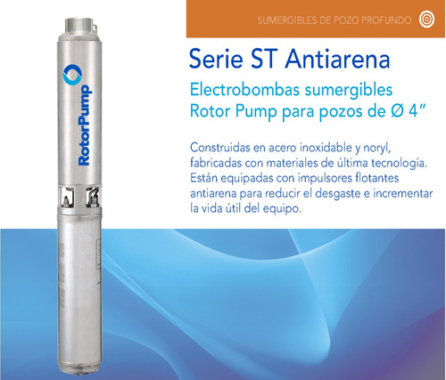 Imagen 2 de 5 de Bomba Sumergible 2hp Monof. St 4008 Rotor Pump