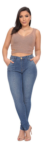 Calça Feminina Skinny Com Nervura Frontal