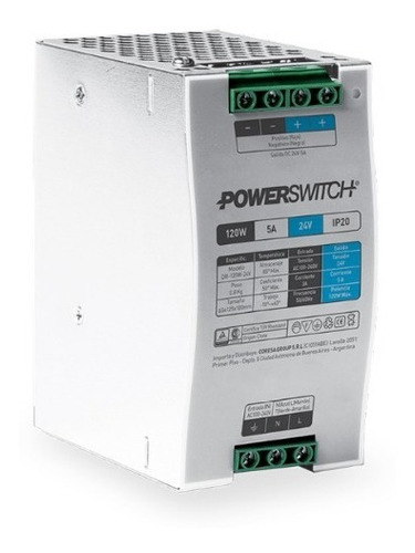 Imagen 1 de 7 de Fuente De Alimentacion Power Switching 120w 24v 5a Riel Din