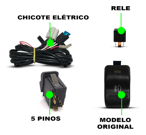 Kit Farol De Milha Gol G2 Bola Bot Md Original E Luz Neblina